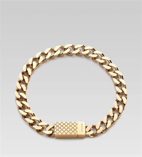 gucci gold bracelet mens|Gucci gold necklace men's.